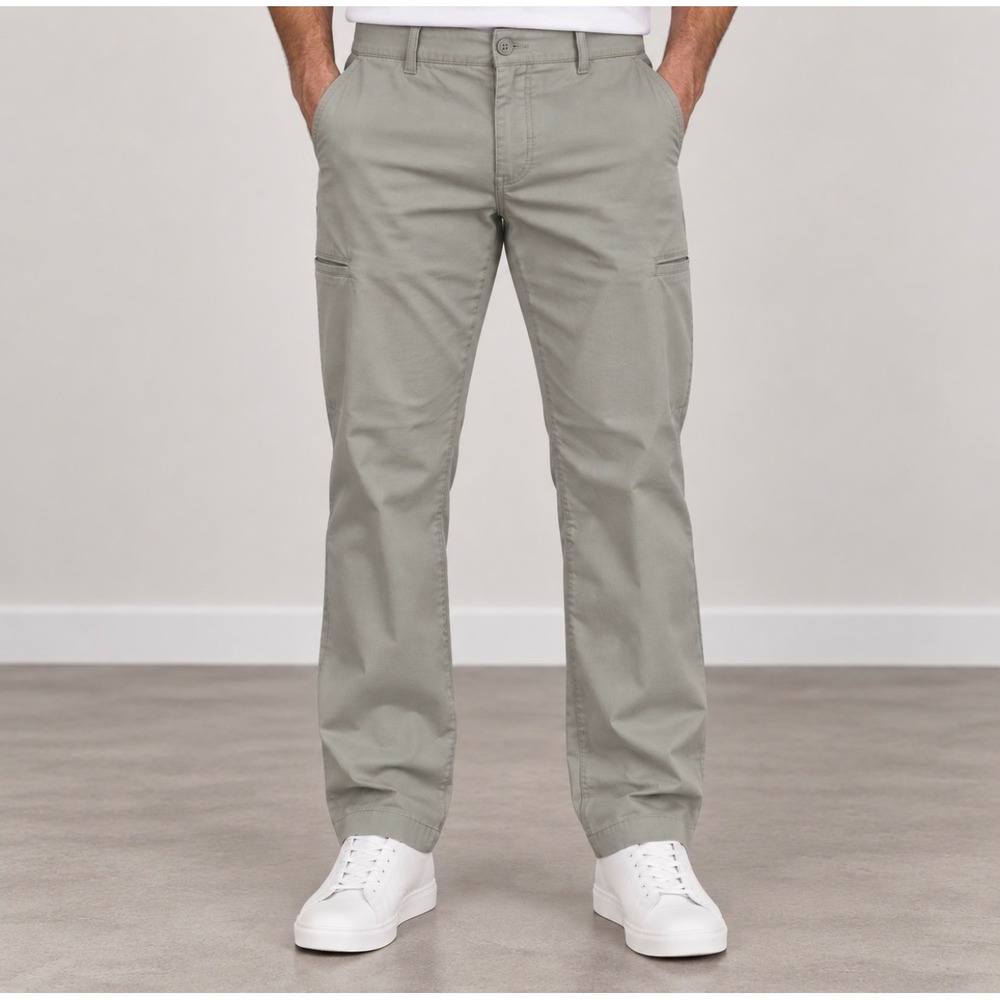 Roundtree & Yorke Performance Pants 38x32 Tan Good Stretch Utility Khakis
